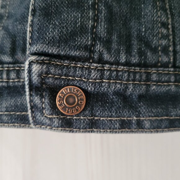 The Children’s Place Lined Denim Jean Jacket, Girl 4T, Snap Front Closure, Lined - Picture 4 of 15